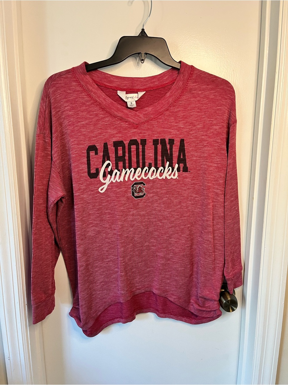 Carolina Gamecocks Flying Colors Pink Ribbed long sleeved with crewneck